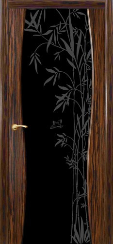 Дверь ДО Грация с пескоструйным рисунком8 Эбеновое дерево