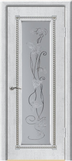 Дверь ДО Тоскан 3D Белый с серебряной патиной