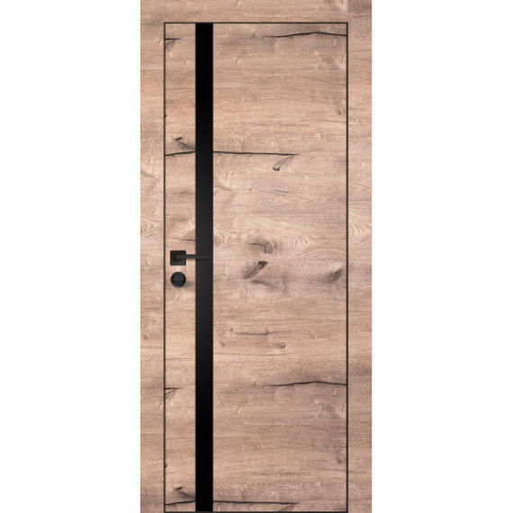 Дверь PX-8 черная кромка с 4-х ст. Черный мателак Дуб пацифик