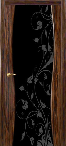 Дверь ДО Грация с пескоструйным рисунком6 Эбеновое дерево
