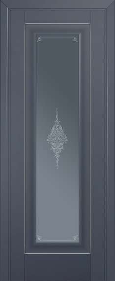 Дверь 24U Стекло: Кристалл графит Молдинг: Серебро Цвет: Антрацит