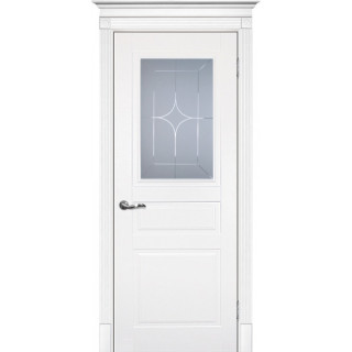 Дверь Смальта 01 Сатинат, гравированное Белый ral 9003
