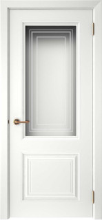 Дверь Смальта-42 Сатинат, ультрафиолетовая печать Белый ral