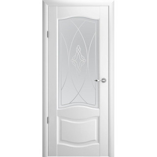 Межкомнатная дверь Лувр-1 Белый Vinyl Мателюкс с алмазной гравировкой "Галерея"