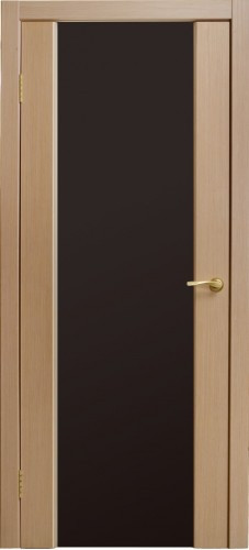 Дверь ДО Престиж с остеклением триплекс (чёрный) Беленый дуб
