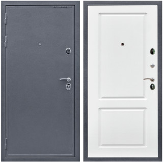 Дверь входная Армада Лондон 2 Антик серебро / МДФ 16 мм ФЛ-117 Белый матовый