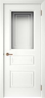 Дверь Смальта-44 Сатинат, ультрафиолетовая печать Белый ral