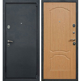 Дверь входная металлическая (железная) Граф Монарх шёлк чёрный - дуб натуральный