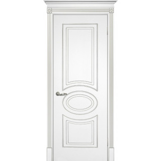 Дверь Смальта 03  Белый ral 9003 патина серебро