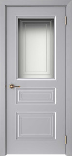 Дверь Смальта-44 Сатинат, ультрафиолетовая печать Серый ral 7036