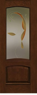 Дверь Виктория №106 «Венера» каштан - витраж эльза