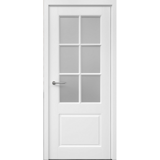 Межкомнатная дверь Классика-4 БелыйВ цвет полотна Эмаль Стекло мателюкс