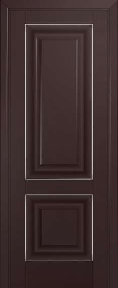 Дверь ДГ 27U Молдинг: Серебро Цвет: Темно-коричневый