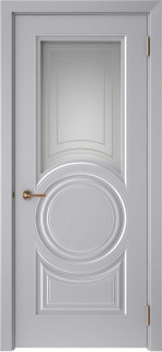 Дверь Смальта-45 Сатинат, ультрафиолетовая печать Серый ral 7036