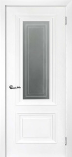 Дверь Смальта 102 Сапфир, сатинат фотопечать белое Сапфир