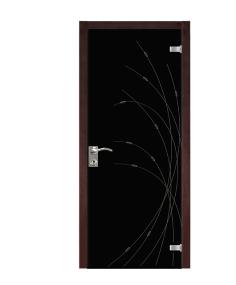 Стеклянная дверь Дариано Вербена черное стекло