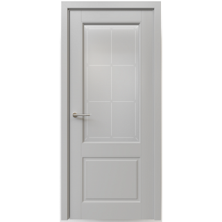 Межкомнатная дверь Классика-2 СерыйВ цвет полотна Эмаль Стекло мателюкс "Прованс"