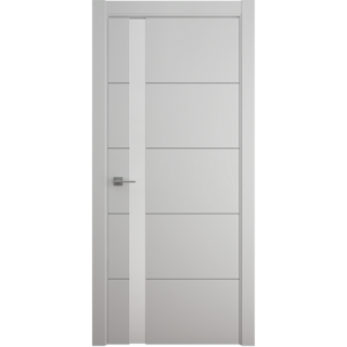 Межкомнатная дверь Геометрия-7 СерыйВ цвет полотна Эмаль Стекло белое