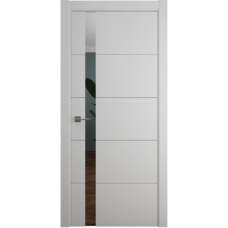 Межкомнатная дверь Геометрия-7 СерыйВ цвет полотна Эмаль Зеркало грей