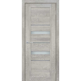 Дверь ТЕХНО-802 белый сатинат, серый лакобель Чиаро гриджио