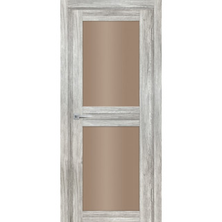 Дверь PSL- 4 бронза сатинат Сан-ремо серый