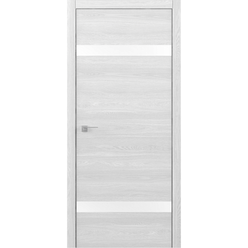 Межкомнатная дверь STATUS S Дуб полярныйХром Art-шпон Стекло белое