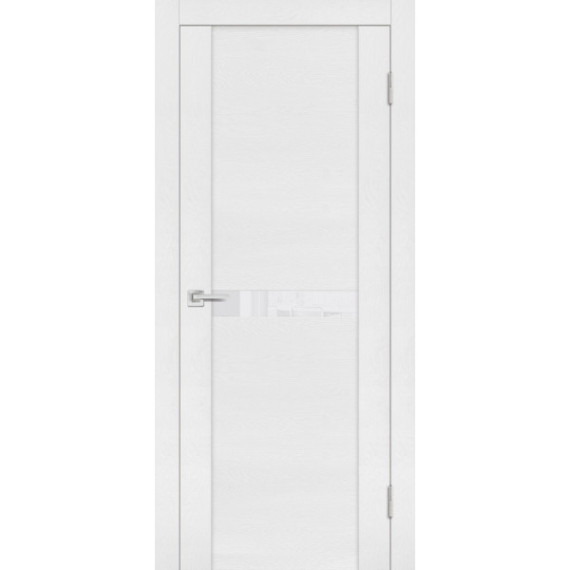 Дверь PST-3 белоснежный лакобель белый ясень
