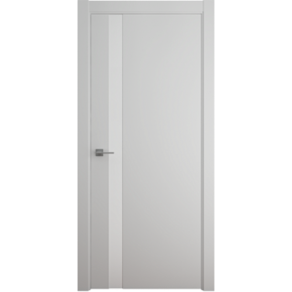 Межкомнатная дверь Геометрия-5 СерыйВ цвет полотна Эмаль Стекло белое