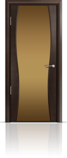 Дверь ДО Omega1 Венге Стекло: Широкое бронзовое