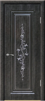 Дверь ДГ Сиена 3D Венге темный 26 с серебряной патиной