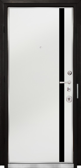 Дверь ДО Q6 Стекло: Черный лак Цвет: Белый глянец