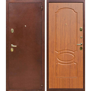 Дверь входная металлическая (железная) Граф Рим антик медь - берёза морёная