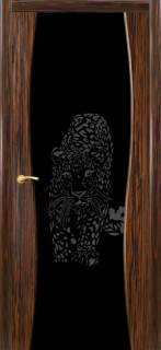 Дверь ДО Грация с пескоструйным рисунком10 Эбеновое дерево