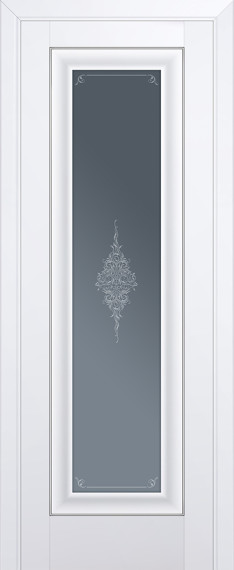 Дверь 24U Стекло: Кристалл графит Молдинг: Серебро Цвет: Аляска
