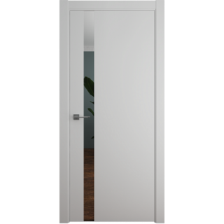 Межкомнатная дверь Геометрия-5 СерыйВ цвет полотна Эмаль Зеркало грей