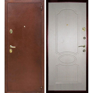 Дверь входная металлическая (железная) Граф Рим антик медь - дуб белёный